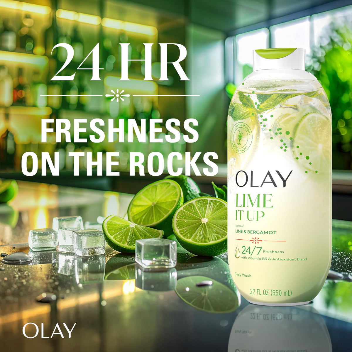 Olay Lime It Up with Lime & Bergamot / 22 Fl Oz (Pack of 1) / White Body Washes