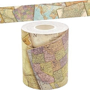 Teacher Created Resources Travel the Map Straight Rolled Border Trim - 50ft - Decorate Bulletin Boards, Walls, Desks, Windows, Doors, Lockers, Schools, Classrooms, Homeschool & Offices