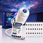 2027 Upgraded Galaxy & Ocean Projector, Plug and Play Hd Star Projector, 360° Adjustable Hd Smart Dynamic 5D Holographic Night Light Projector for Bedroom Ceiling (24 Projection Films)