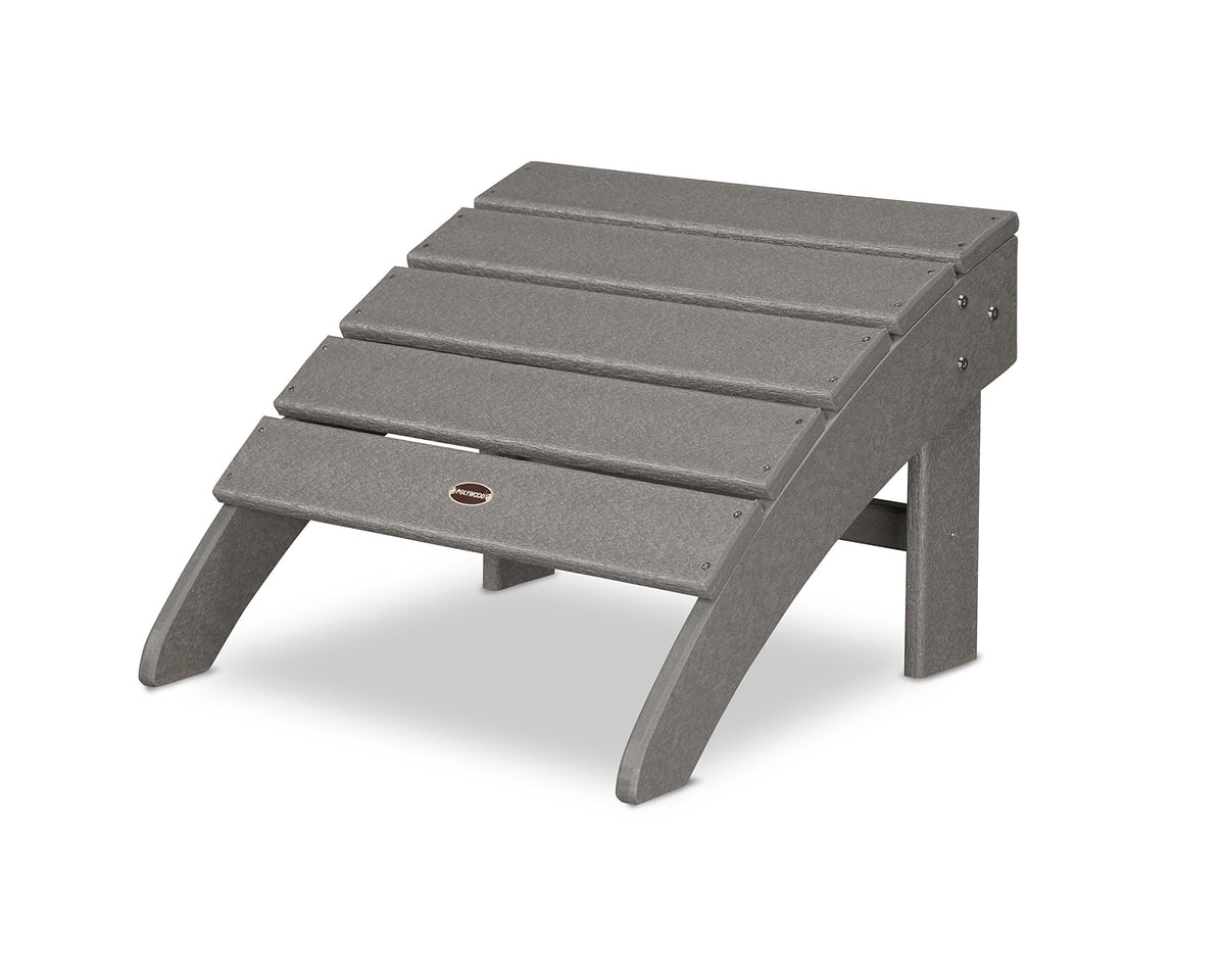 ® Palm Coast Ottoman by Polywood – 20.5"D x 20.5"W x 20"H, High-density Polyethylene, Slate Grey, Model HNO10-GY
