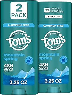 Tom’s of Maine Mountain Spring Natural Deodorant, 3.25 oz (2 Pack)
