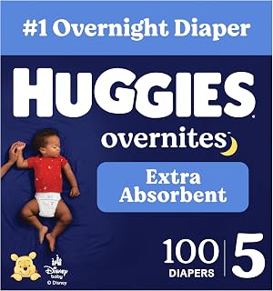 HUGGIES Overnites Diapers Size 5, 100 Count (2 Packs of 50)