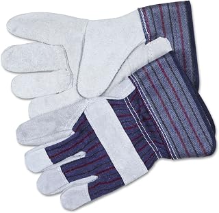 MCR Safety 12010M Split Cow Leather Palm Men's Gloves, Medium, 1-Pair