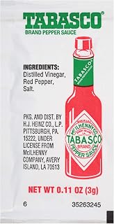 TABASCO Single Serve Pepper Sauce, 3 gr. Packets (Pack of 200)