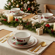 LemonRoad Christmas Dinnerware Set, Ceramic, 18 Piece for 6