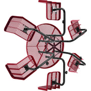 46" Round Carousel Picnic Table with 6 Seats by Global Industrial – 46" Dia. x 29"H, Metal, Red, Model 277590RD