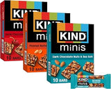 KIND Bar Minis, Variety Pack, Dark Chocolate Nuts and Sea Salt, Dark Chocolate Cherry Cashew, Peanut Butter Dark Chocolate, Healthy Snacks, 3g Protein, Gluten Free, Low Sugar/Calorie Snacks, 30 Count