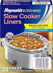 Reynolds Kitchens Slow Cooker Liners, Regular Size, Fits 3-8 Quarts, 20ct