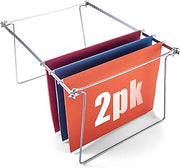 Officemate Hanging File Frame, Letter Size, Adjustable 14 to 18-Inches, 2 Count (Pack of 1),Silver, 91990