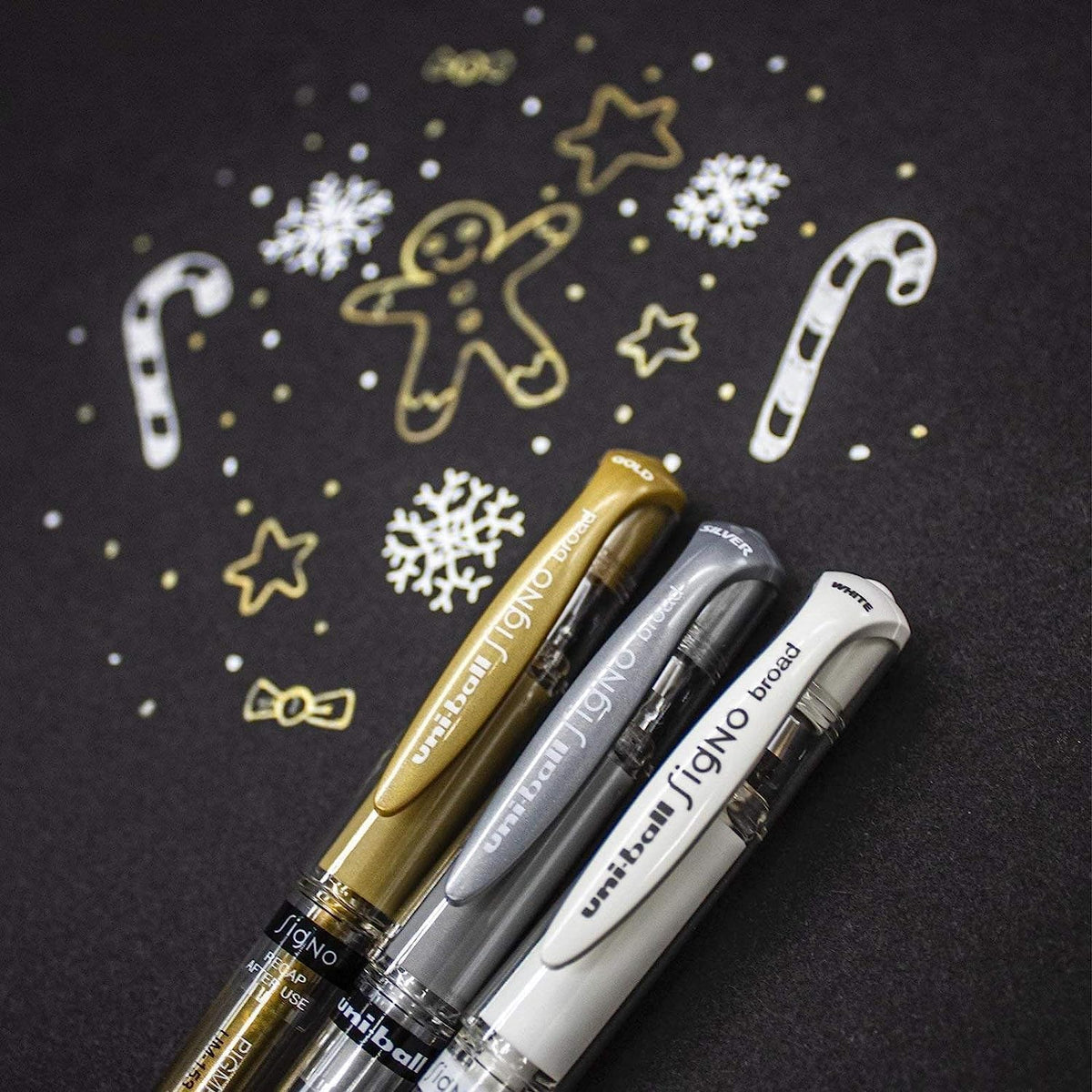 146811 "Signo Um-153" Gel Pen - Silver by Uni-Ball – Plastic, Metallic Silver, Model F803520 S