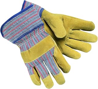 MCR Safety 1950L Split Pigskin Leather Palm Men's Gloves, Large, Brown