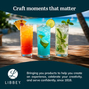 Libbey Tiki Bamboo / 4 Count (Pack of 1) / Modern Highball Glasses