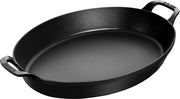 Cast Iron Oval Roasting Dish by STAUB – オーバル37cm, 2.2 liters, Cast Iron, Black, Model 1003788