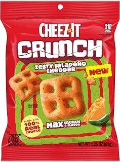 Cheez-It Crunch, Cheese Baked Snacks, Zesty Jalapeno Cheddar, 2.25oz (1 Pouch)