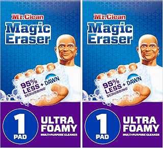 Mr. Clean Magic Eraser Ultra Foamy Multi Purpose Cleaner, Foaming Magic Eraser Sponge Multi Surface Cleaner, 1ct (Pack of 2)