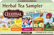 Celestial Seasonings Herbal Tea Sampler Variety Pack, Caffeine Free, 18 Tea Bags Box