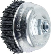 PFERD 83810 M-Brad Abrasive Filament Cup Brush, Silicon Carbide Grain, 3-1/2" Diameter, 5/8-11 Thread, 0.040 Wire Size, 12000 RPM, 120 Grit