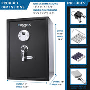 Biometric Fingerprint Safe by Barska – 1.45 CU FT, 1.45 cubic_feet, Alloy Steel, Black, Model AX11650