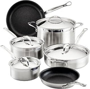 Hestan ProBond Forged TITUM - Professional Clad Stainless Steel, Nonstick, 10-Piece Cookware Set, Induction Compatible, Made without PFOAs