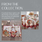 Threadmade Turkey Border Napkins, Set of 8, Multicolor