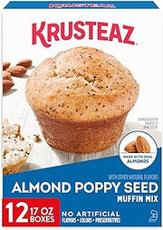 Krusteaz Almond Poppy Seed Muffin Mix, Muffin Mix Made With Real Almonds, 17 oz Box (Pack of 12)