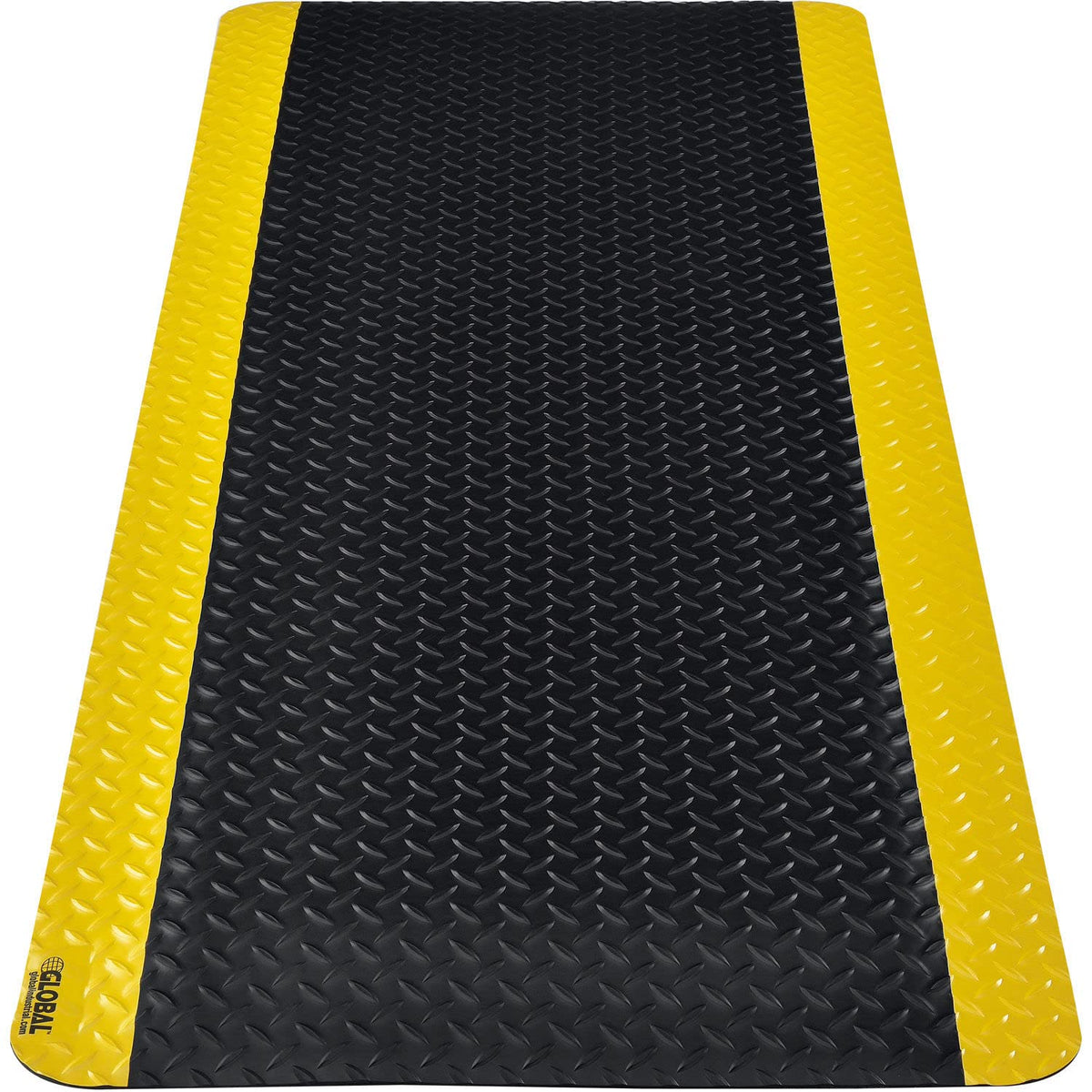 24" W x 72L Diamond Plate Ergonomic Anti Fatigue Mat by Global Industrial – Foam, Black, Model 800351YL
