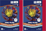 PACON - 103031 Pacon Tru-Ray Heavyweight Construction Paper, Festive Red, 9" x 12", 50 Sheets - 103431 (Pack of 2)