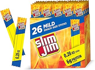 Slim Jim Smoked Jerky Snack Sticks, Mild Flavor, 0.28 oz., 26-ct