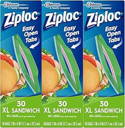 Ziploc Sandwich XL Bags, 30 CT Pack of 3 (90 Total Bags)