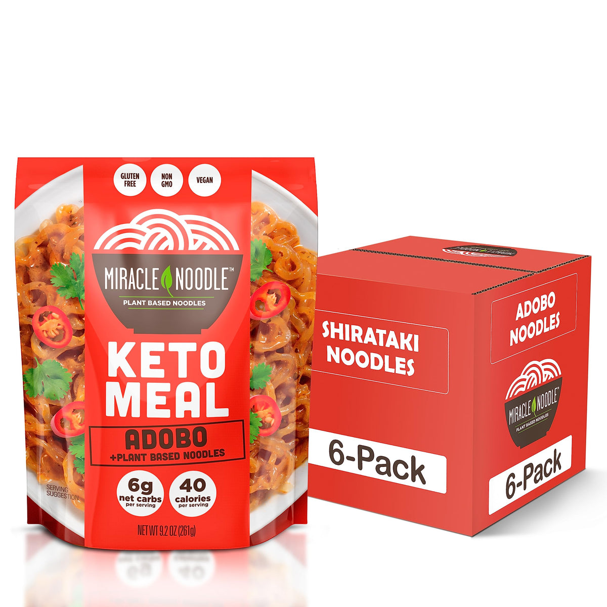 Miracle Noodle Adobo / 9.2 Ounce (Pack of 6) / No Color Noodle