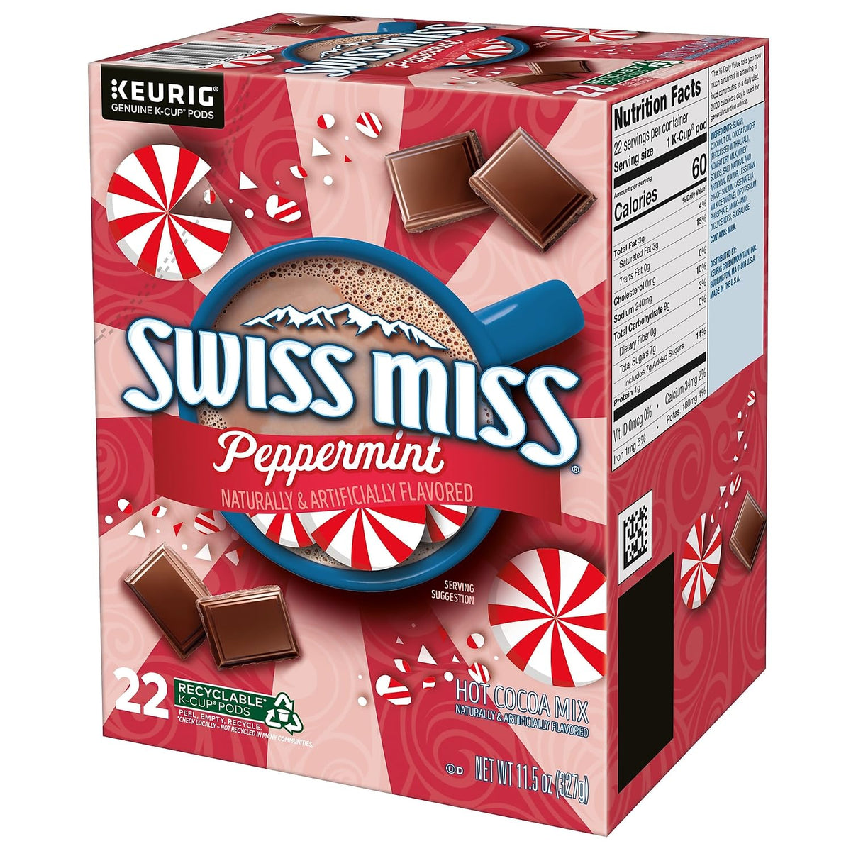 Chocolate Peppermint Hot Cocoa Mix by Swiss Miss – 22 Count (Pack of 1), coffee, Model 5000355689