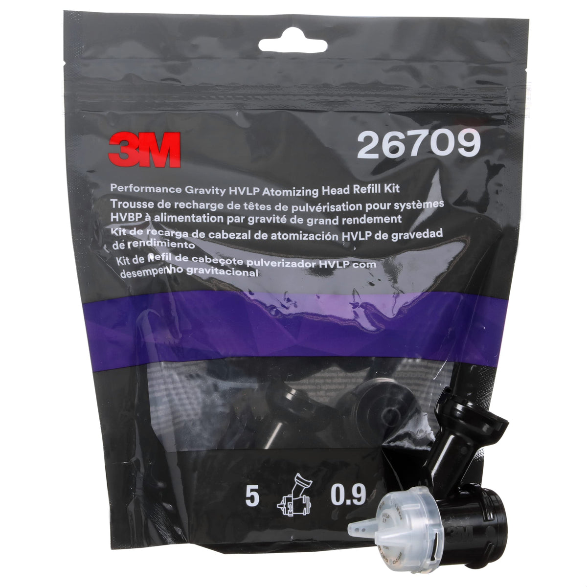 3M Feed Type: Gravity- HVLP / 0.9mm / White Spray Guns & Accessories