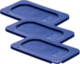 Carlisle FoodService Products 3058360 Smart Lids Ninth Size Polyethylene Lid, Dark Blue, 6.8 x 4.3 x 0.5 inches, 1.28 Ounces (Pack of 3)