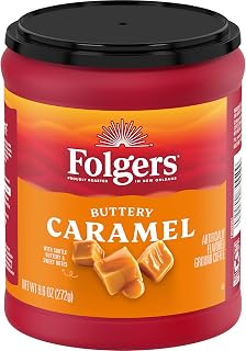 Folgers Buttery Caramel Artificially Flavored Ground Coffee, 6 Canisters