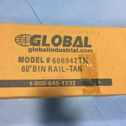 Bin Rail by Global Industrial – 6"L x 60"W x 4"H, Alloy Steel, Tan, Model 606942TN