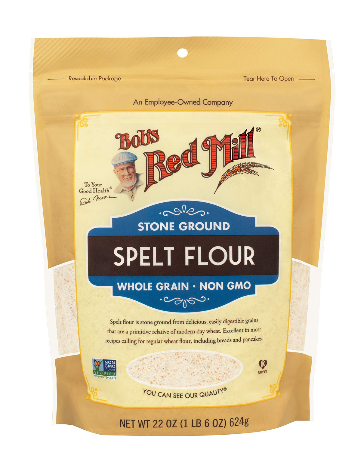 Spelt Flour by Bob's Red Mill – 22 Ounce (Pack of 4), Natural, Pack of 4, Model P101746