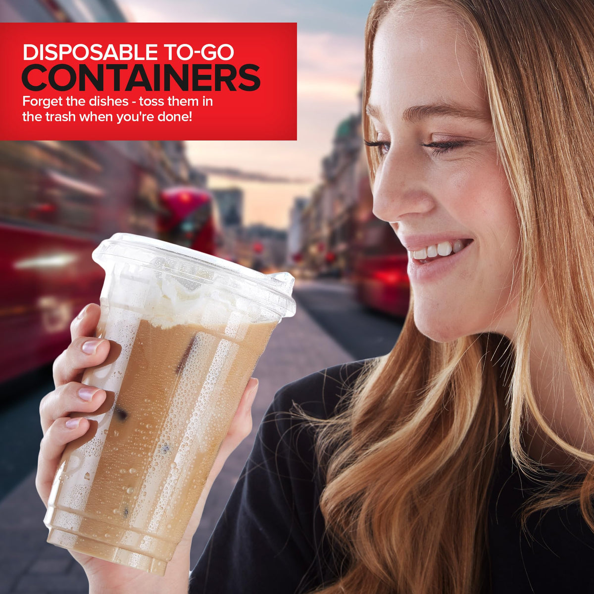 24 oz Clear Plastic Cups with Lids Disposable by Stock Your Home – 2 Pack Pack of 250, 24.0 ounces, Plastic, Clear, Pack of 500