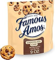 Famous Amos Classic Chocolate Chip Cookies, Bite-Size Cookies, Great for Sharing, 8 Pack Box, 9 oz Resealable Bag