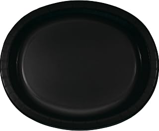 Creative Converting Black Oval Plates, 24 ct