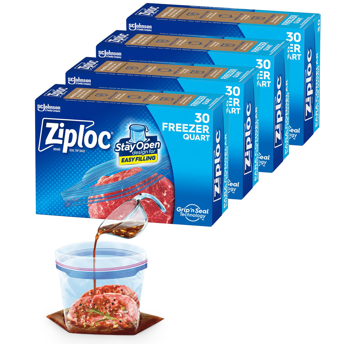 Ziploc 30 Count (Pack of 4) / Blue / 120 Count Food Storage Bags