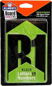 Elmer's Project Popperz Repositionable Jumbo Paper Letters and Numbers, 180 Glue and Stick Pieces, 4 Inch, Black (E3067)