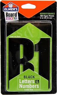 Elmer's Project Popperz Repositionable Jumbo Paper Letters and Numbers, 180 Glue and Stick Pieces, 4 Inch, Black (E3067)