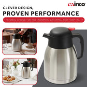 Winco 50.7 Ounces / Stainless Steel, Black / Modern Carafes