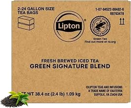 Lipton Signature Blend Fresh Brewed Unsweetened Iced Green Tea, 48 Gallon Yield, Foodservice Filter Bags for Commercial Brewers, Bulk Iced Tea for Restaurants, Cafeterias & Beverage Stations