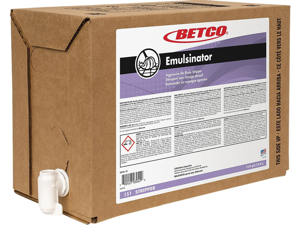 Emulsinator Floor Stripper by Betco – 640 Fl Oz (Pack of 1), Engineered, Clear, Model 151B500