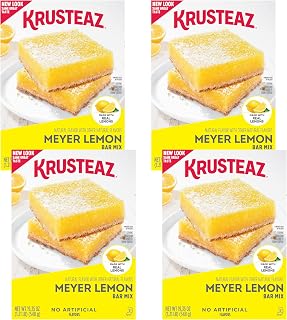 Krusteaz Meyer Lemon Bar Mix, Made with Real Lemons, 19.35 oz Box (Pack of 4)