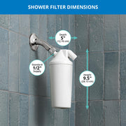 Shower Filter | No Shower Head | Reduces 90% Chlorine by Aquasana – Max Flow (2.5 GPM), 10000.0 gallons, SimplySoft® Copper-Zinc (KDF) and coconut shell carbon, Model AQ-4100NSH