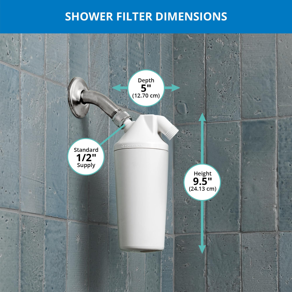 Shower Filter | No Shower Head | Reduces 90% Chlorine by Aquasana – Max Flow (2.5 GPM), 10000.0 gallons, SimplySoft® Copper-Zinc (KDF) and coconut shell carbon, Model AQ-4100NSH