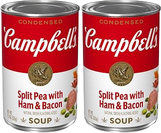 Campbell's Condensed Split Pea Soup With Ham and Bacon, Natural Smoke Flavoring Added, 11.5 oz Can (Pack of 2)