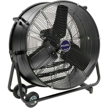 24" Diameter Portable Tilt Drum Blower Fan by Global Industrial – 13.25"L x 30"W x 30.5"H, Alloy Steel, Black, Model MI0820R